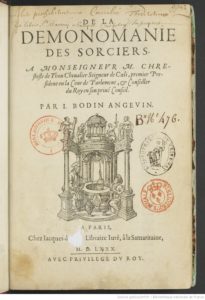 Jean Bodin, La Démonomanie des sorciers, Paris, J. Du Puys, 1580.